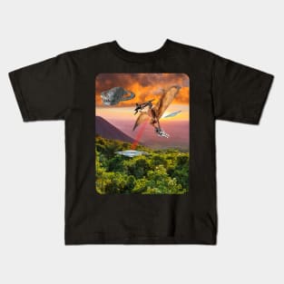 Prehistoric Alien vs Dinosaurs Kids T-Shirt